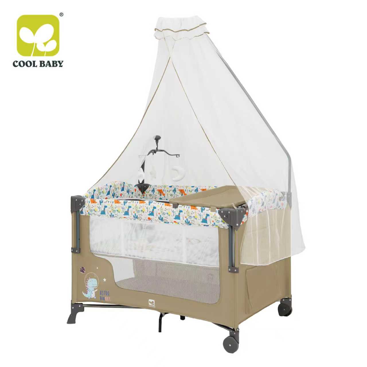Cool Baby Dino-Adventure 5-in-1 Co-Sleeping Playpen & Nursery Center