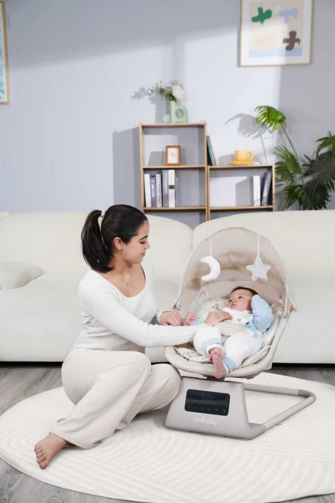 Coolbaby "Serenity Glide" Smart Electric Baby Rocker & Bassinet